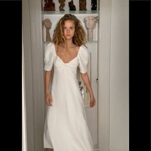 NWT ZARA knotted rustic dress in ecru size S